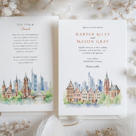 Frankfurt Duitsland Wedding Kaart