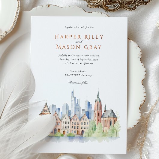 Frankfurt Duitsland Wedding Kaart