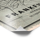 Frankfurt Duitstalige map print poster canvas (Hoek)