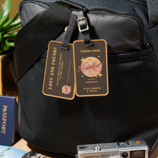 Frankfurt FFM Duitsland Retro Vintage Reizen Bagagelabel