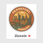 Frankfurt German Skyline Sticker (Vel)