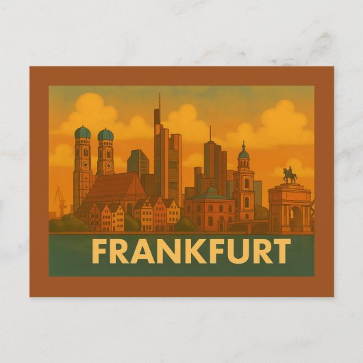 Frankfurt Germany City Art Briefkaart (Voorkant)