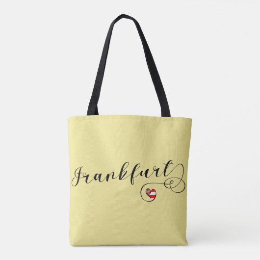 Frankfurt Heart Flag, Hessen, Duitsland Tote Bag (Achterkant)