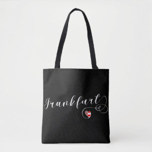 Frankfurt Heart Flag, Hessen, Duitsland Tote Bag