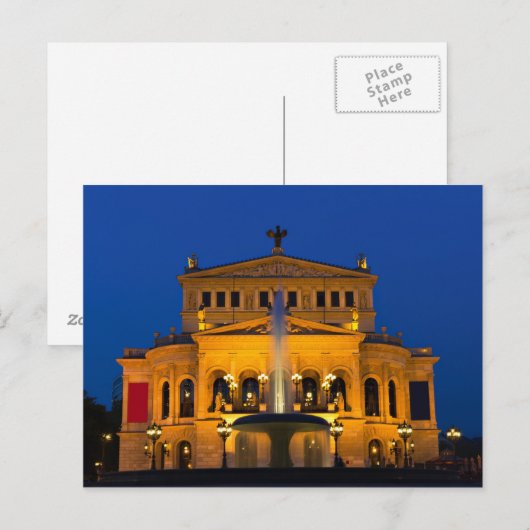 Frankfurt - Opera bij het schemergebied briefkaart (Voorkant / Achterkant)