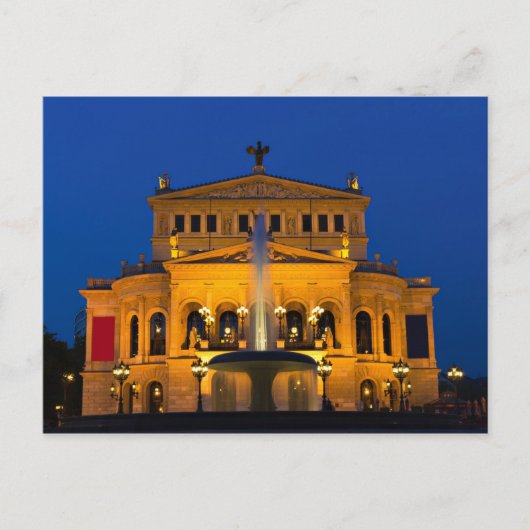 Frankfurt - Opera bij het schemergebied briefkaart (Voorkant)