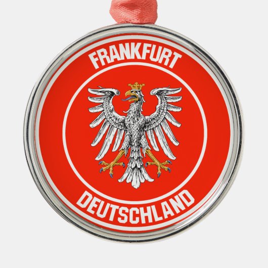 Frankfurt Round Emblem Metalen Ornament (Voorkant)