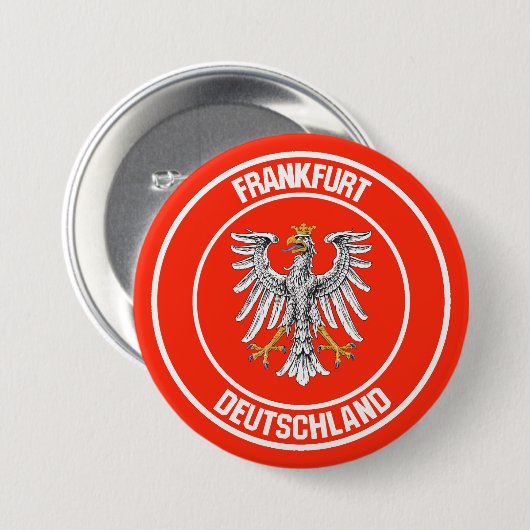 Frankfurt Round Emblem Ronde Button 7,6 Cm (Voorkant /achterkant)