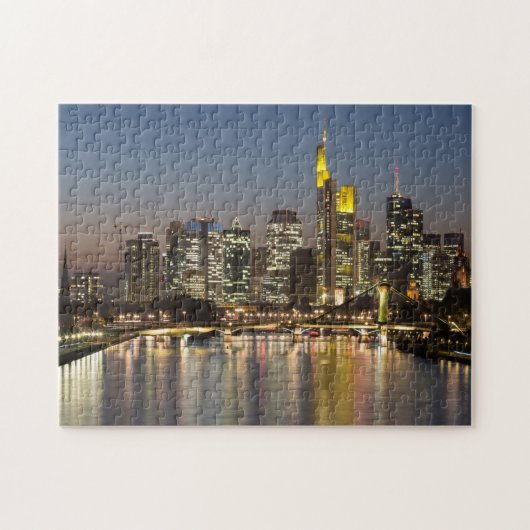Frankfurt Skyline Duitsland gift Poster Holiday Po Legpuzzel (Horizontaal)