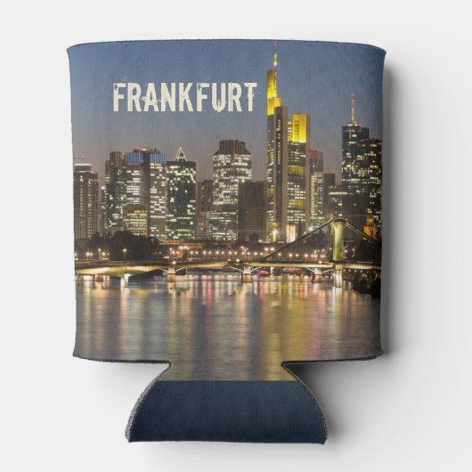Frankfurt Skyline Duitsland  Souvenir cadeau Blikjeskoeler (Achterkant)