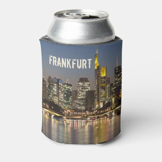 Frankfurt Skyline Duitsland Souvenir cadeau Blikjeskoeler (Blikje Achterkant)