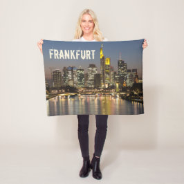 Frankfurt Skyline Duitsland  Souvenir cadeau Fleece Deken