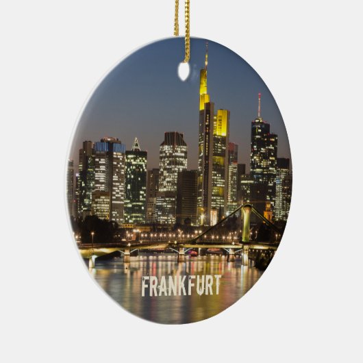 Frankfurt Skyline Duitsland  Souvenir cadeau Keramisch Ornament (Rechts)