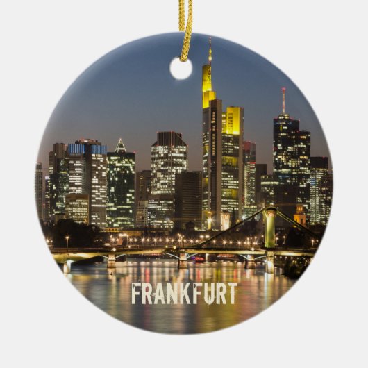 Frankfurt Skyline Duitsland  Souvenir cadeau Keramisch Ornament (Voorkant)