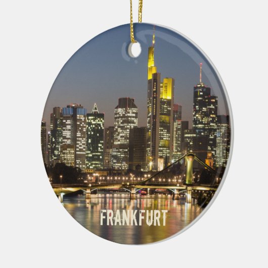 Frankfurt Skyline Duitsland  Souvenir cadeau Keramisch Ornament (Links)