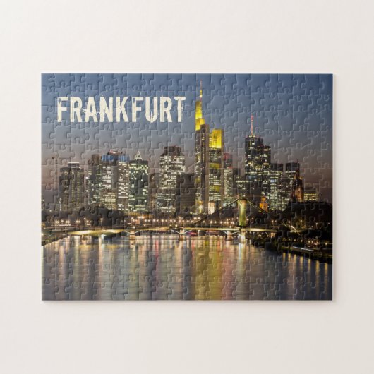 Frankfurt Skyline Duitsland  Souvenir cadeau Legpuzzel (Horizontaal)