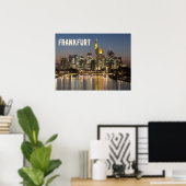 Frankfurt Skyline Duitsland  Souvenir cadeau Poster (Thuiskantoor)