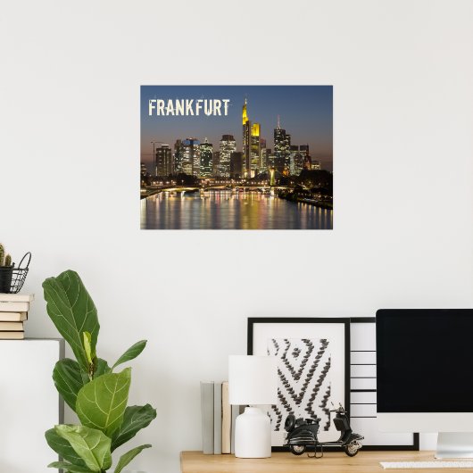 Frankfurt Skyline Duitsland  Souvenir cadeau Poster (Thuiskantoor)