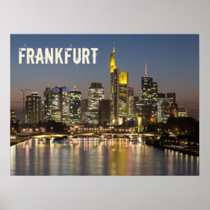Frankfurt Skyline Duitsland  Souvenir cadeau Poster