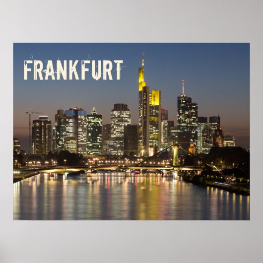 Frankfurt Skyline Duitsland  Souvenir cadeau Poster (Voorkant)