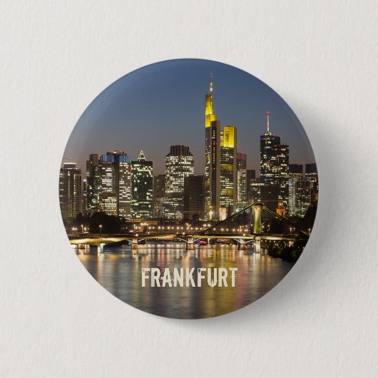 Frankfurt Skyline Duitsland  Souvenir cadeau Ronde Button 5,7 Cm (Voorkant)