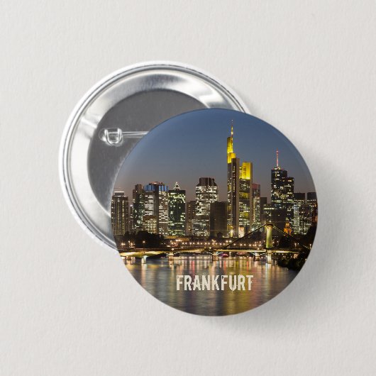 Frankfurt Skyline Duitsland Souvenir cadeau Ronde Button 5,7 Cm (Voorkant /achterkant)