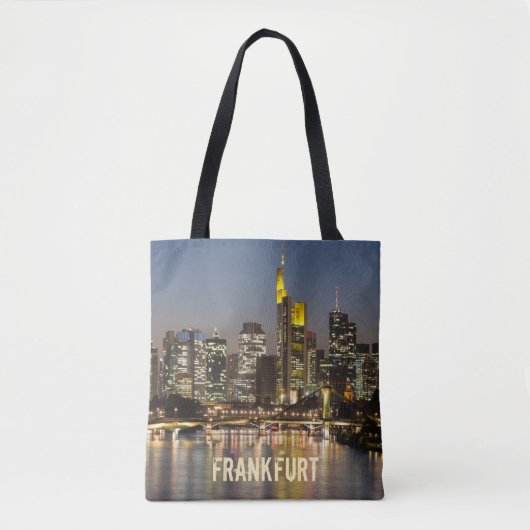Frankfurt Skyline Duitsland Souvenir cadeau Tote Bag (Voorkant)