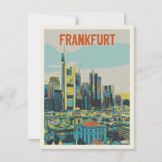 Frankfurt Skyline, het financiële centrum van Duit Briefkaart