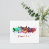 Frankfurt skyline in waterverf briefkaart (Staand voorkant)