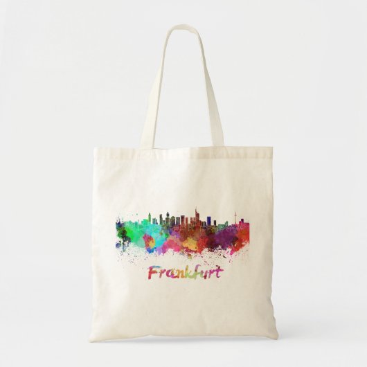 Frankfurt skyline in waterverf tote bag (Voorkant)