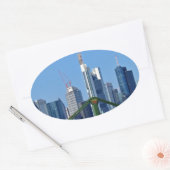 Frankfurt skyline ovale sticker (Envelop)