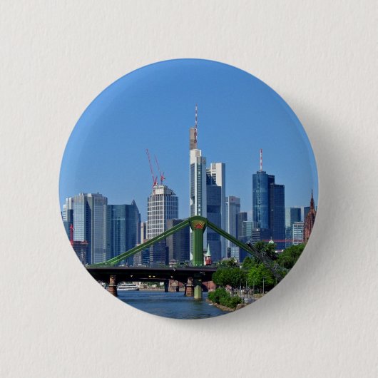 Frankfurt skyline ronde button 5,7 cm (Voorkant)