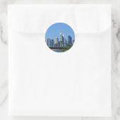 Frankfurt skyline ronde sticker (Tas)