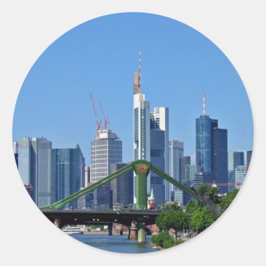 Frankfurt skyline ronde sticker (Voorkant)