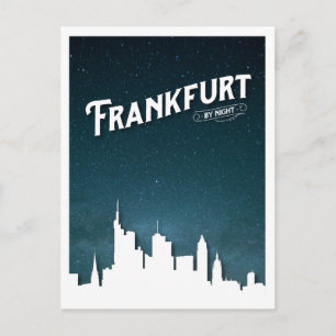 Frankfurt skyline voor nacht, Duitsland Briefkaart