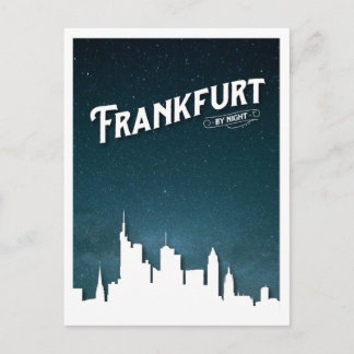 Frankfurt skyline voor nacht, Duitsland Briefkaart