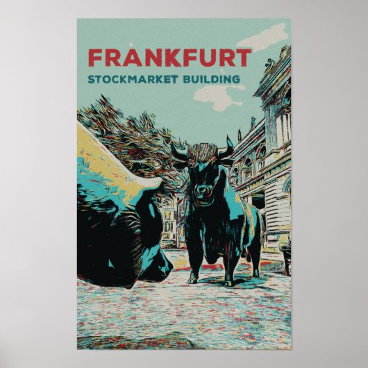 Frankfurt Stock Exchange iconische beelden Poster (Voorkant)