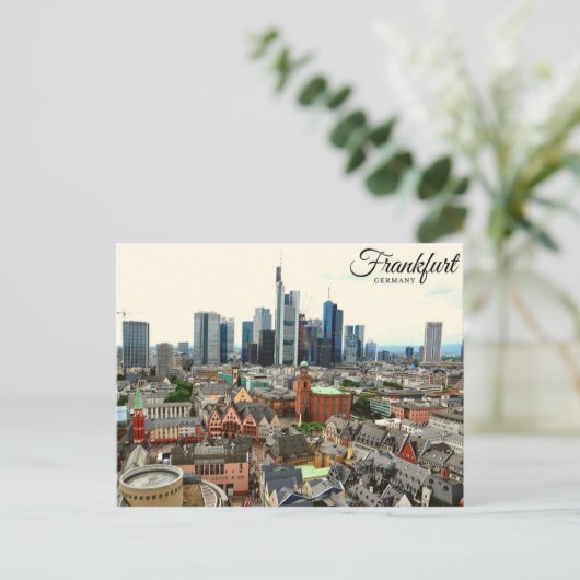 Frankfurt view briefkaart (Staand voorkant)