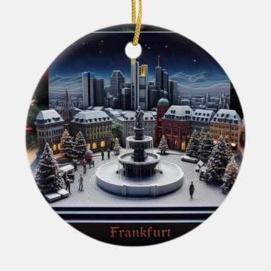 Frankfurt Wonderland: 3D kerstversiering Keramisch Ornament (Voorkant)