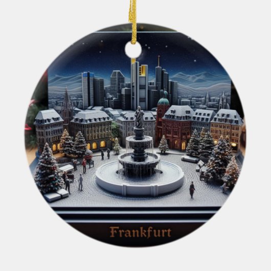 Frankfurt Wonderland: 3D kerstversiering Keramisch Ornament (Achterkant)
