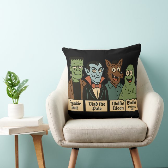 Frankie Bolt Vlad de Bleke Halloween Monsters Kussen (Stoel)