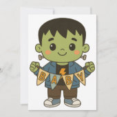 Frankie Boo Crew Baby Shower Invitation – Editable Kaart (Voorkant)