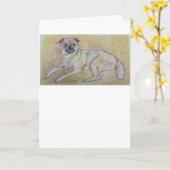 Frankie Dog Wenskaart Kaart (Gele Bloem)