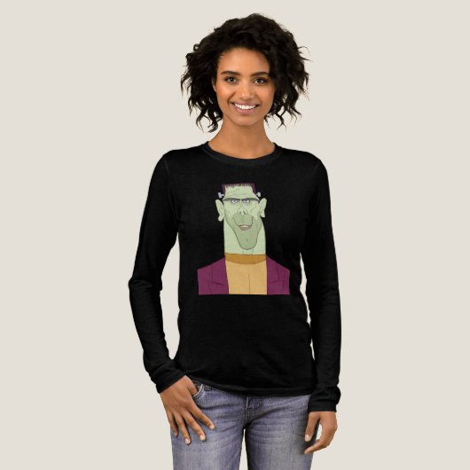 Frankie leeft! Het moderne Cartoon Halloween monst Tri-Blend Shirt (Voorkant)