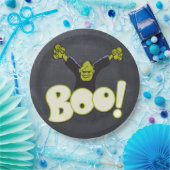 Frankie Monster Frankenstein Halloween Zwart Krijt Papieren Bordje (Feest)