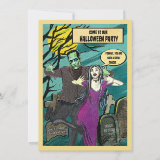 Frankie & Morticia Halloween-feest uitnodiging