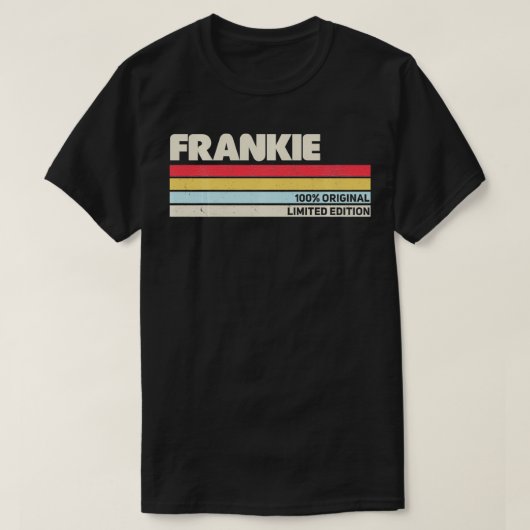 Frankie Personalized Name Retro 70 s 80 90 T-shirt (Design voorkant)