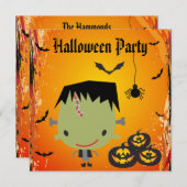 Frankie, pompoenen, katten en Spider Halloween Par Kaart (Voorkant / Achterkant)