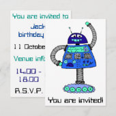 Frankie Robot: Blauw op wit Kaart (Voorkant / Achterkant)