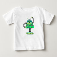 Frankie robot, groen op wit